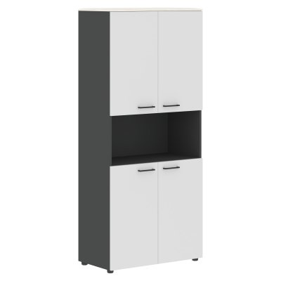 Шкаф с 2-мя комп-ми глухих малых дверей и топом JHC 85.4 Ясень белый/Белый/Антрацит 856х452х1949 JAY