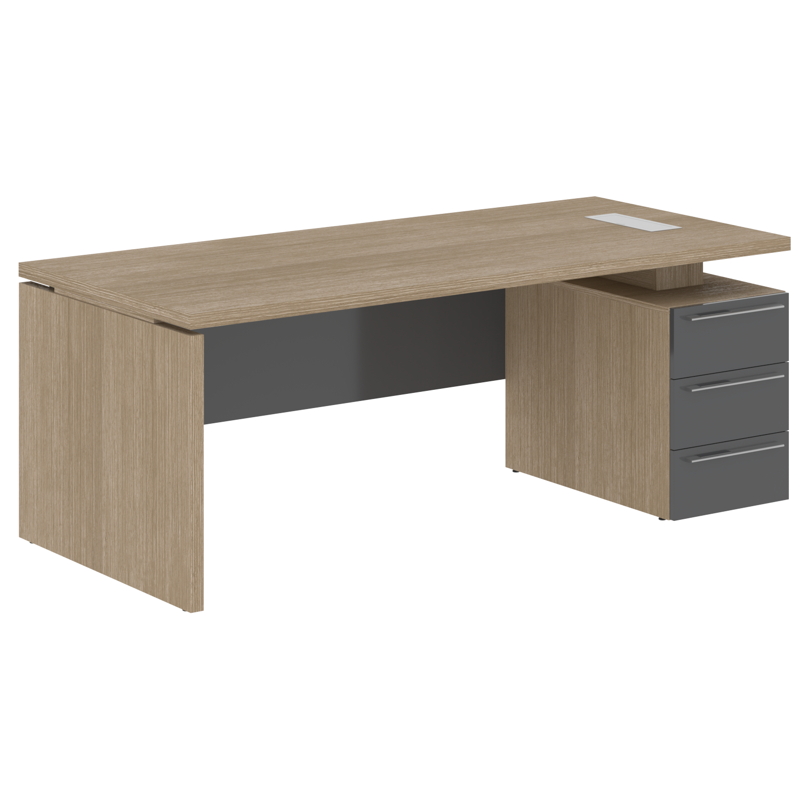 Стол письменный СП-064-25-05(R) Дуб Натуральный/Серый глянец 2000х900х750 KANON