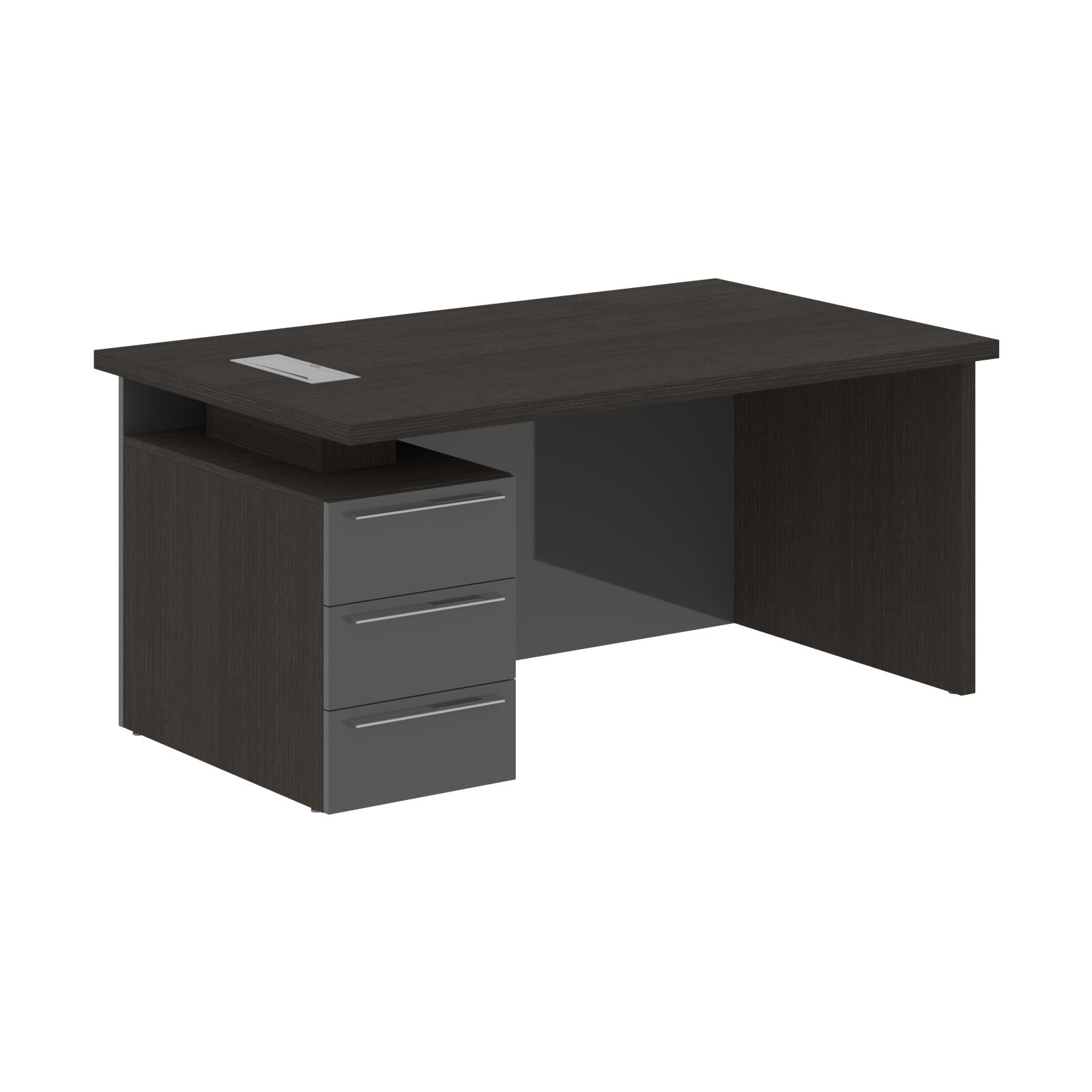 Стол письменный СП-064-25-24(L) Дуб Мореный/Серый глянец 1600х900х750 KANON