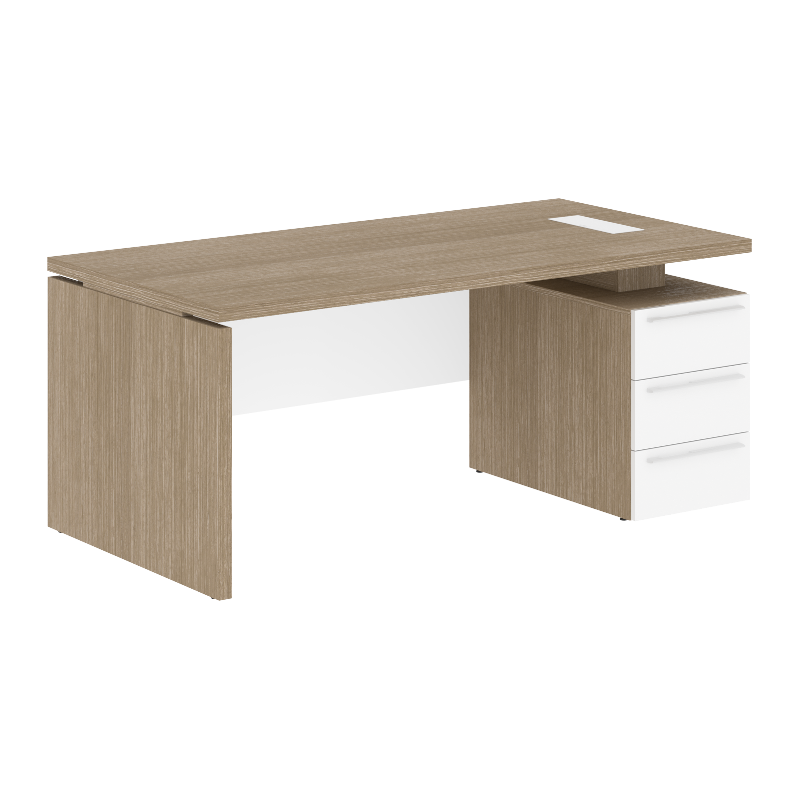 Стол письменный СП-064-25-04(R) Дуб Натуральный/Белый глянец 1800х900х750 KANON