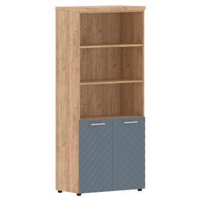 Шкаф с комплектом малых дверей и топом TLHC 85.5 Серо-голубой/Дуб Бофорд Z 856х450х1968 TORR LUX