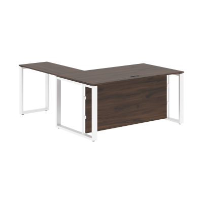Стол руководителя ECT 1619H Дуб Денвер темный/Белый 1600х1900х750 ENIO