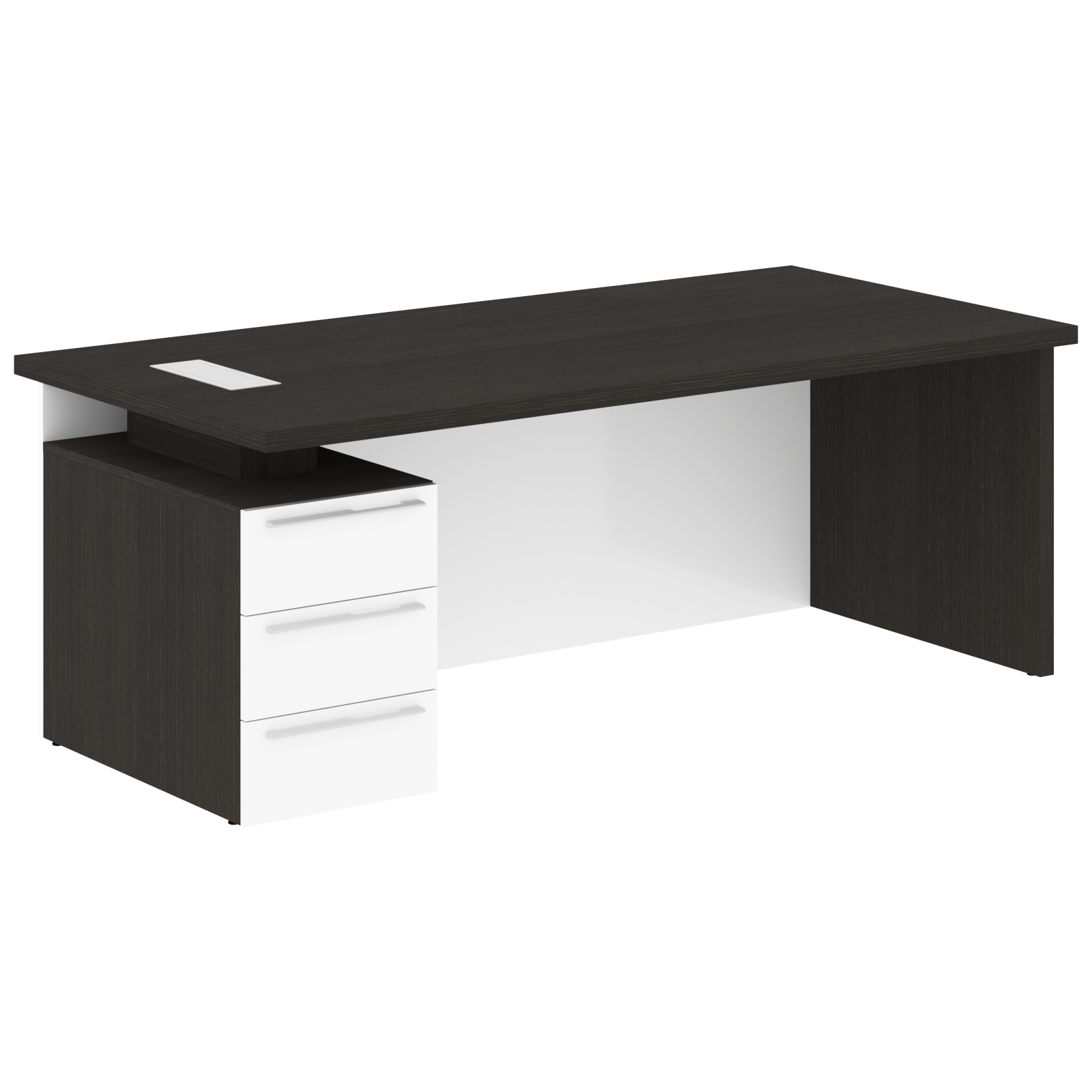 Стол письменный СП-064-25-23(L) Дуб Мореный/Белый глянец 2000х900х750 KANON