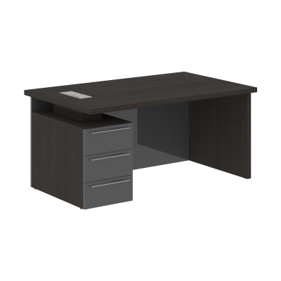 Стол письменный СП-064-25-24(L) Дуб Мореный/Серый глянец 1600х900х750 KANON