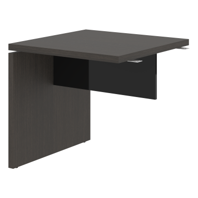 Брифинг-приставка СП-064-25-10 Дуб Мореный/Черный глянец 800х800х750 KANON