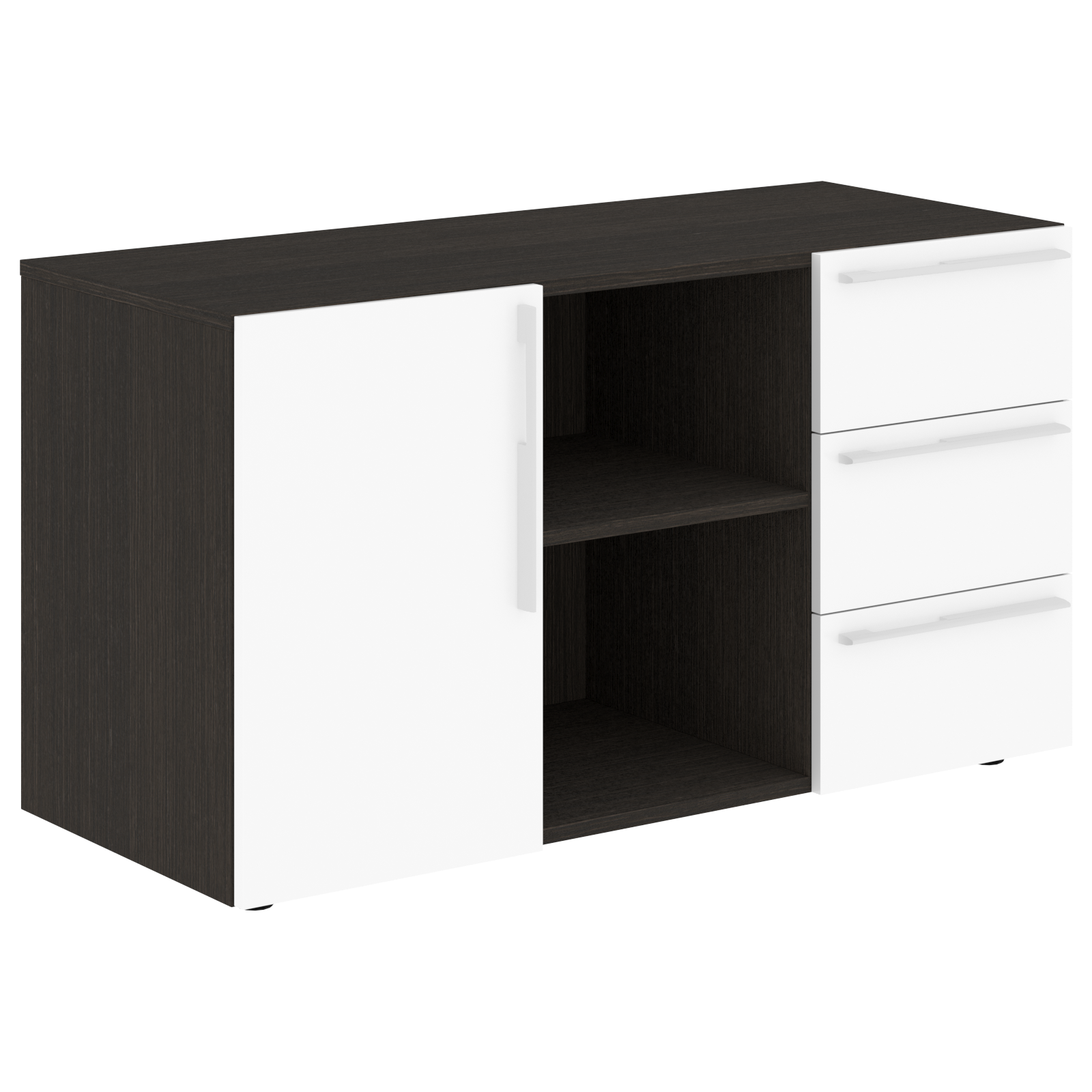 Тумба сервисная СП-064-25-07 Белый глянец/Дуб Мореный 1200х500х670 KANON