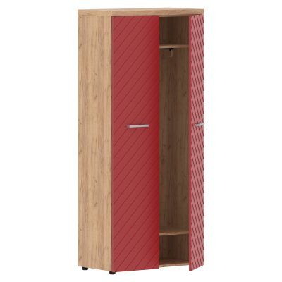 Гардероб TLCW 85 Красный/Дуб Бофорд Z 856х450х1968 TORR LUX