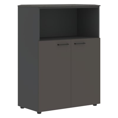 Шкаф с глухими малыми дверьми и топом JMC 85.3 Орех Мокко/Мокко/Антрацит 856х452х1184 JAY