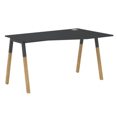 Стол FCT 1367(R) Черный графит/Антрацит-Бук 1380х900(670)х733 FORTA