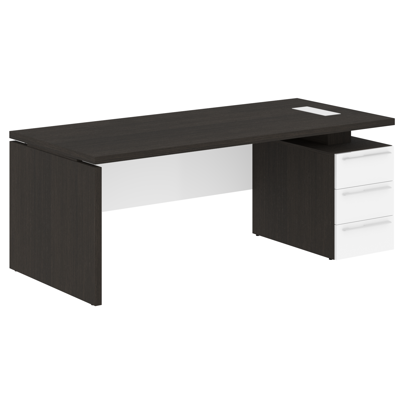 Стол письменный СП-064-25-05(R) Дуб Мореный/Белый глянец 2000х900х750 KANON