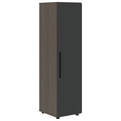 Шкаф средний узкий VMCS 40.1 Яшма черный/Дуб Сильвер 400х450х1517 VELION