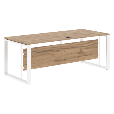 Стол руководителя EST 209 Дуб Денвер светлый/Белый 2000х900х750 ENIO