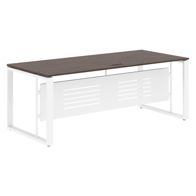 Стол руководителя EST 209M Дуб Денвер темный/Белый 2000х900х750 ENIO