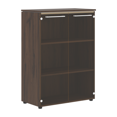 Шкаф со стеклянными дверьми MMC 85.2 Белый/Дуб Денвер темный 854х423х1188 MORRIS TREND