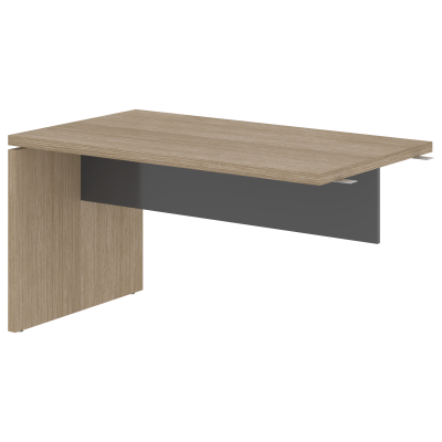 Брифинг-приставка СП-064-25-09 Дуб Натуральный/Серый глянец 1400х800х760 KANON