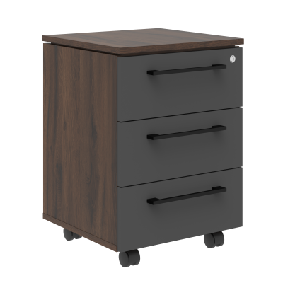 Тумба мобильная MMC-3D.A Антрацит/Дуб Денвер темный 465х450х652 MORIS TREND