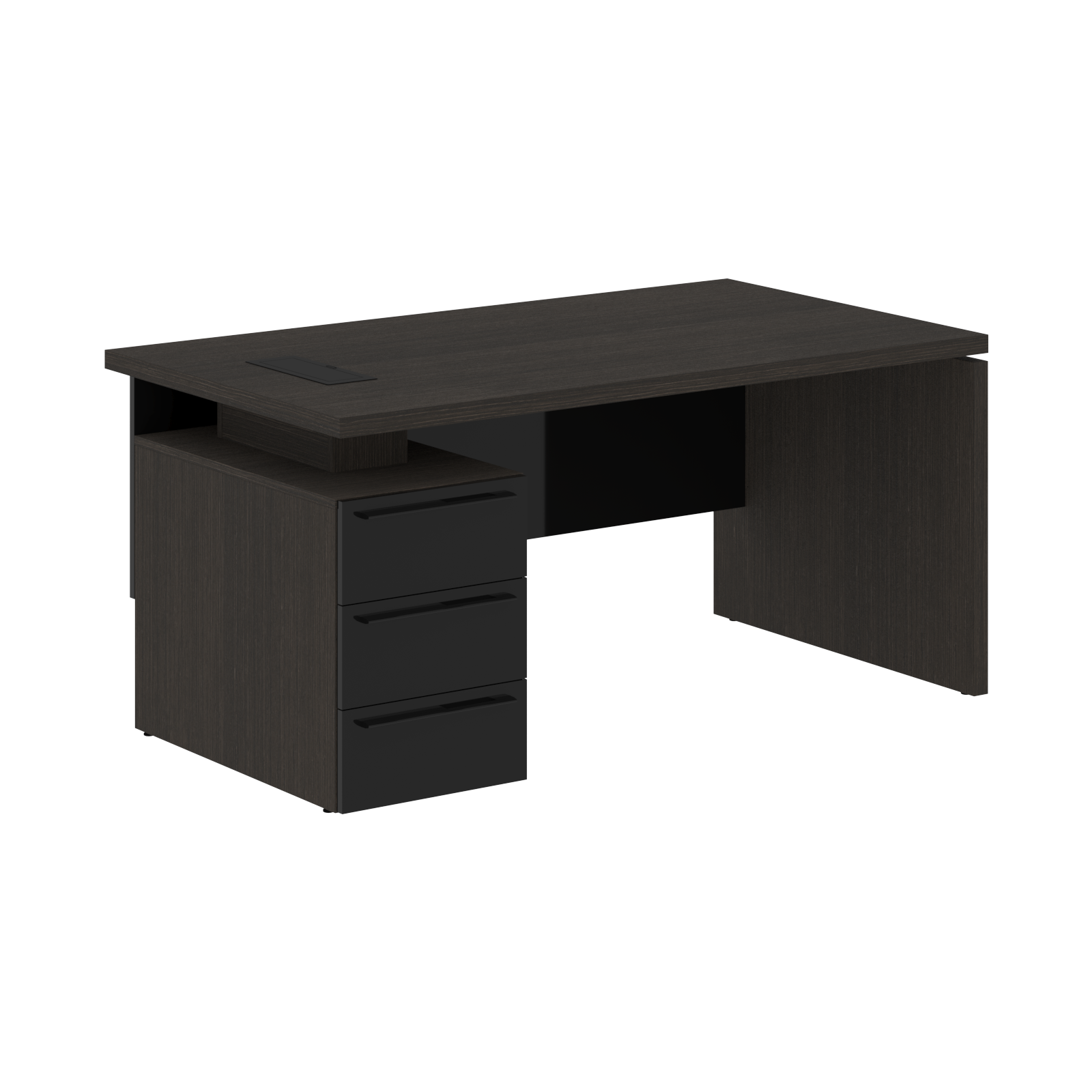 Стол письменный СП-064-25-06(L) Дуб Мореный/Черный глянец 1600х900х750 KANON