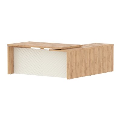 Стол руководителя TLCT 1820(L) Дуб Бофорд Z/Латте 1800х2000х750 TORR LUX