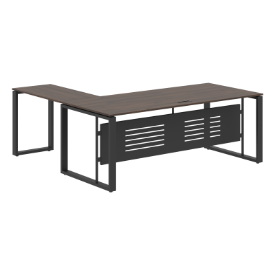 Стол руководителя ECT 2019M Дуб Денвер темный/Антрацит 2000х1900х750 ENIO