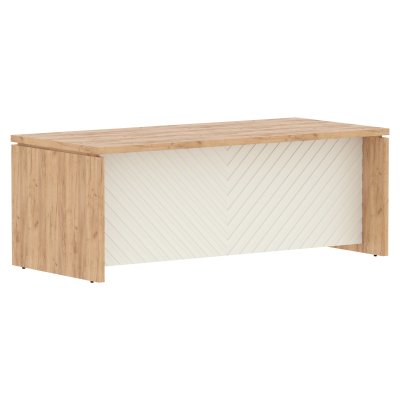 Стол руководителя TLST 209H Дуб Бофорд Z/Латте 2000х900х750 TORR LUX