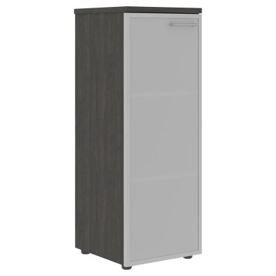 Шкаф колонка с стеклянной дверью в алюминиевой раме (L) и топом XMC 42.7(L) Дуб Юкон Модерн 432х432х