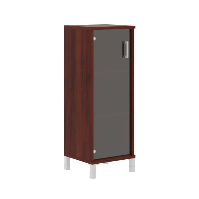Шкаф-колонка средняя со стеклянной дверью B 421.8 Бургунди 475х450х1286 BORN