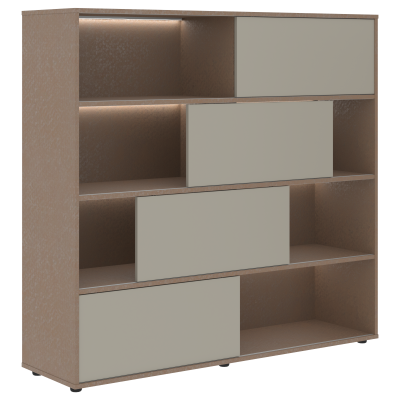 Стеллаж с дверьми купе VMCS 1615 Аметист/Кобра 1600х450х1517 VELION