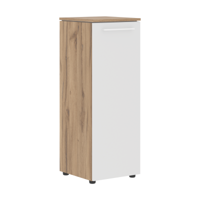 Шкаф колонка с глухой средней дверью MMC 42.1 Белый/Дуб Денвер светлый 429х423х1188 MORRIS TREND