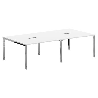 Конференц стол XGSCT 2714.1 Белый/Нержавеющая сталь 2720х1406х750 XTEN GLOSS