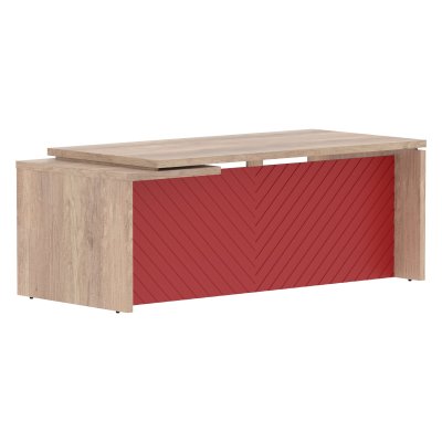 Стол руководителя TLCT 209(R) Дуб Каньон Z/Красный 2000х900х750 TORR LUX