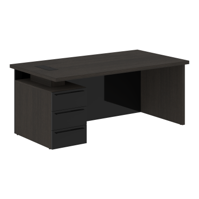 Стол письменный СП-064-25-04(L) Дуб Мореный/Черный глянец 1800х900х750 KANON