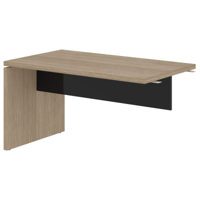 Брифинг-приставка СП-064-25-09 Дуб Натуральный/Черный глянец 1400х800х760 KANON