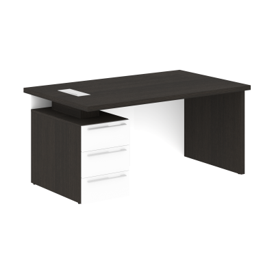 Стол письменный СП-064-25-24(L) Дуб Мореный/Белый глянец 1600х900х750 KANON