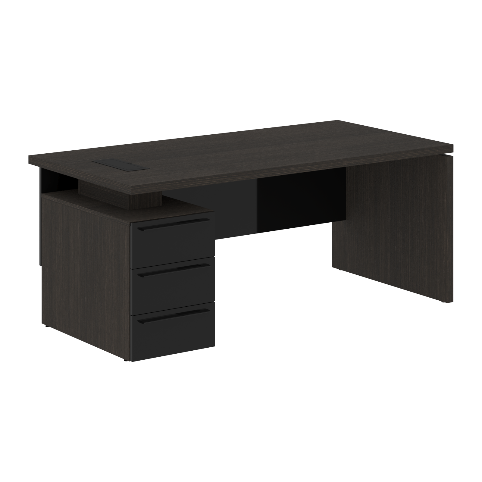 Стол письменный СП-064-25-04(L) Дуб Мореный/Черный глянец 1800х900х750 KANON