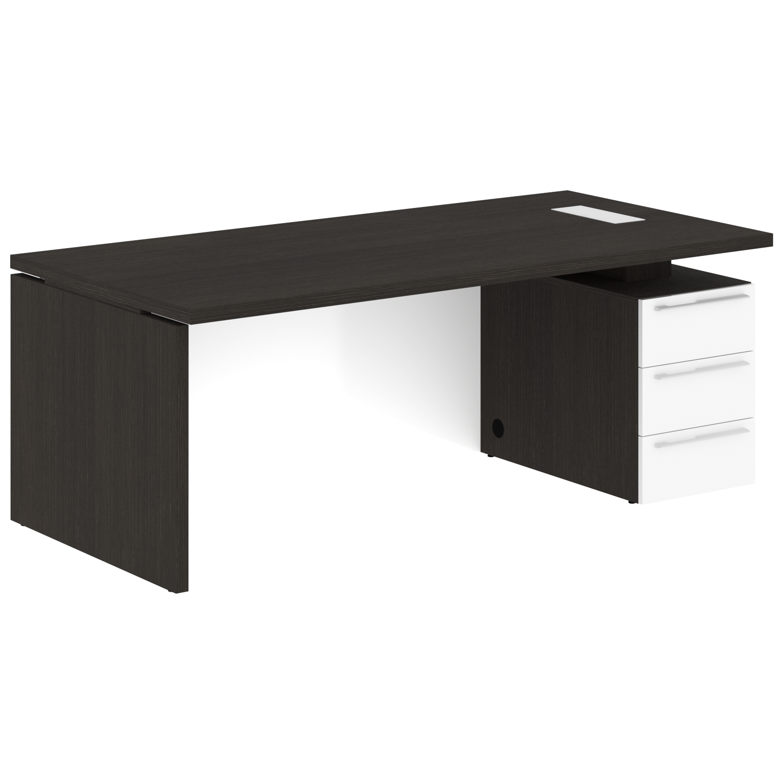 Стол письменный СП-064-25-23(R) Дуб Мореный/Белый глянец 2000х900х750 KANON