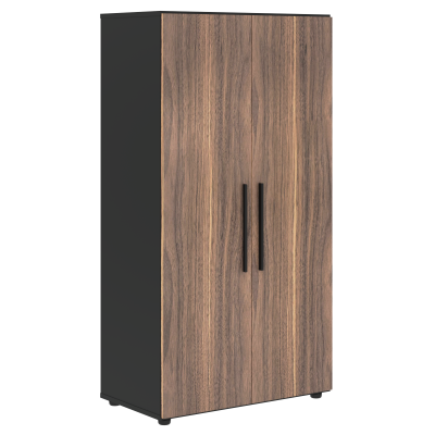 Шкаф средний широкий VRMCS 80.1 Американский орех/Яшма черный 800х430х1517 VELION VENEER