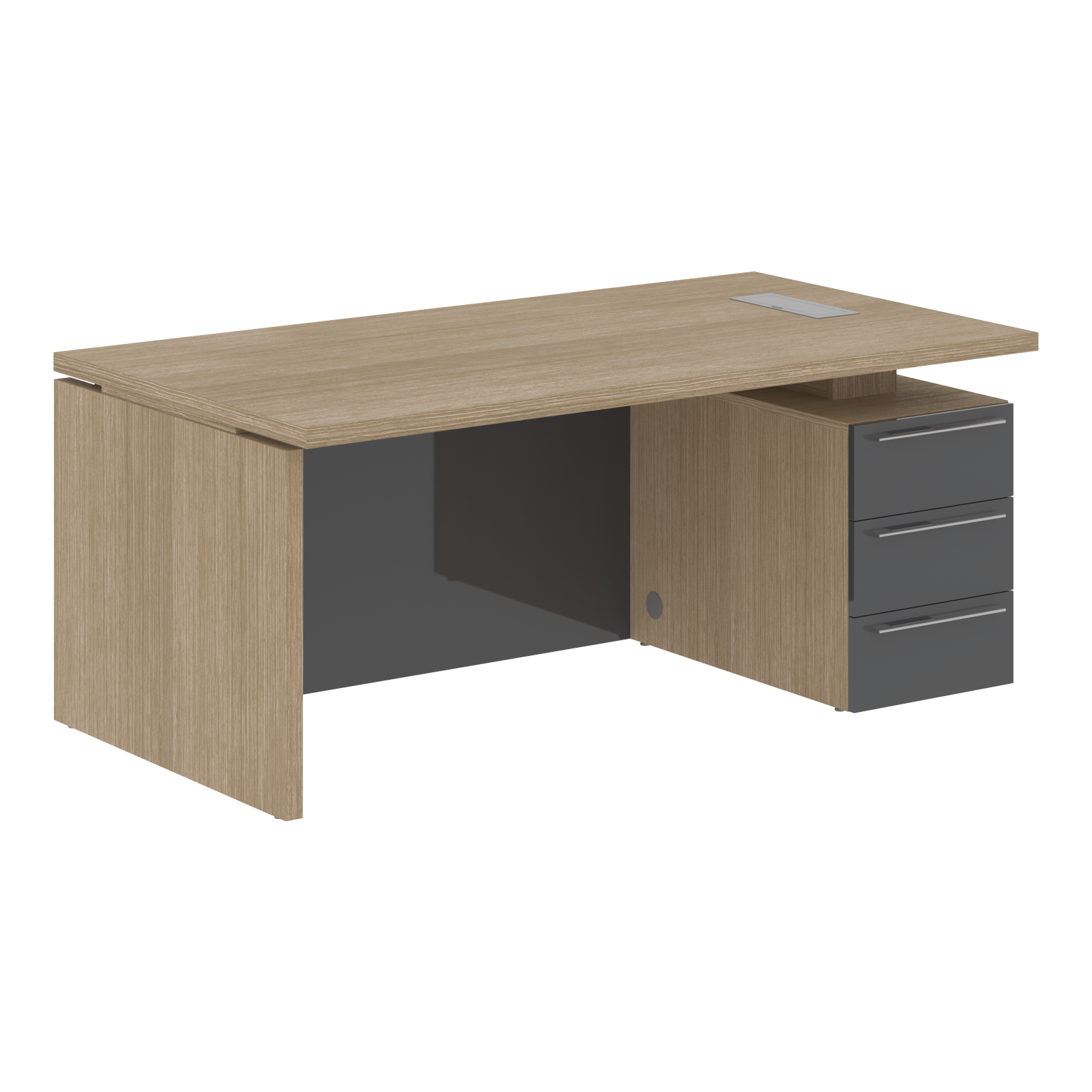 Стол письменный СП-064-25-25(R) Дуб Натуральный/Серый глянец 1800х900х750 KANON