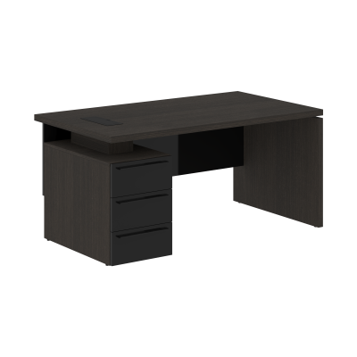 Стол письменный СП-064-25-06(L) Дуб Мореный/Черный глянец 1600х900х750 KANON