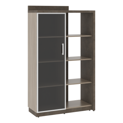 Шкаф СФ-534181 Бетон чикаго тем F187 ST9/Дрифтвуд H3090/Графит\Черный 1037х454,5х1770 WOOD&STONE