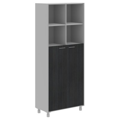 Шкаф с глухими средними дверьми OHC 87.6 Дуб Юкон Модерн/Металлик 874х450х2147 OFFIX NEW