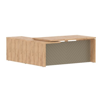 Стол руководителя TLCT 1820(R) Дуб Бофорд Z/Капучино 1800х2000х750 TORR LUX