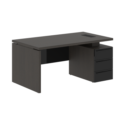 Стол письменный СП-064-25-06(R) Дуб Мореный/Черный глянец 1600х900х750 KANON