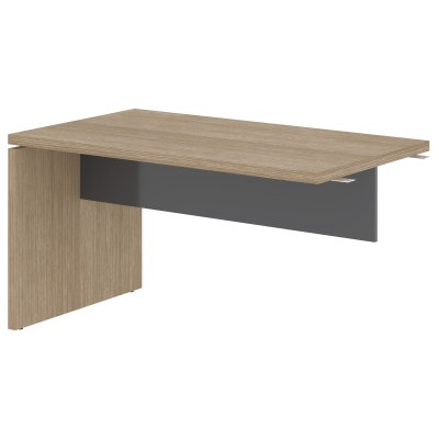 Брифинг-приставка СП-064-25-09 Дуб Натуральный/Серый глянец 1400х800х750 KANON