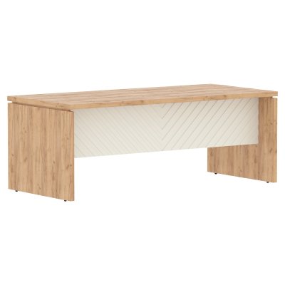 Стол руководителя TLST 209 Дуб Бофорд Z/Латте 2000х900х750 TORR LUX