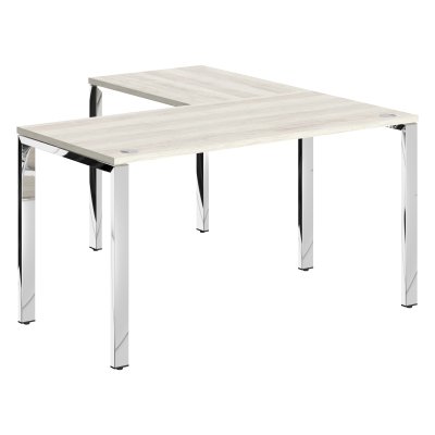 Стол угловой XGCT 1415.1 Сосна Эдмонт/Нержавейка полированная 1400х1500х750 XTEN GLOSS