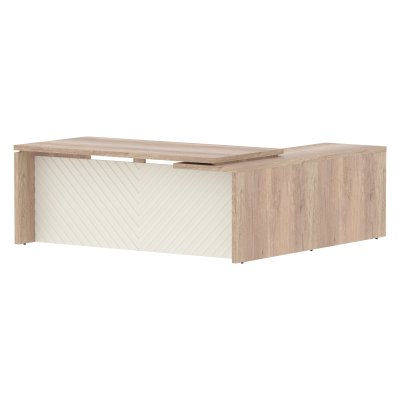 Стол руководителя TLCT 2020(L) Дуб Каньон Z/Латте 2000х2000х750 TORR LUX