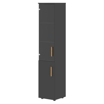 Шкаф колонка комбинированая (L) с топом FHC 40.2(L) Черный графит/Черный графит 404х429х1983 FORTA