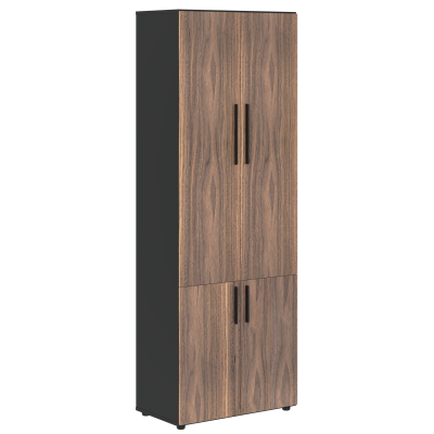 Шкаф высокий широкий VRHCS 80.3 Американский орех/Яшма черный 800х430х2253 VELION VENEER