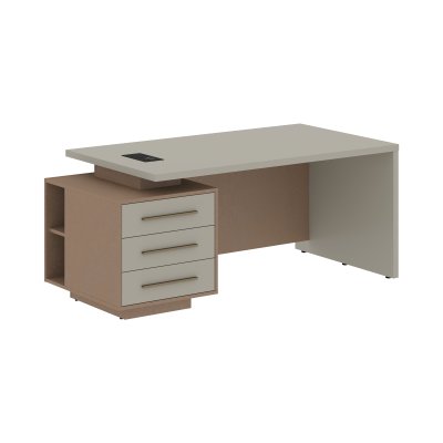 Стол руководителя с тумбой VCT 1890(L) Аметист/Бронза браш/Кобра 1800х900х750 VELION