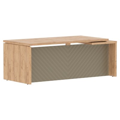 Стол руководителя TLCT 209(L) Дуб Бофорд Z/Капучино 2000х900х750 TORR LUX